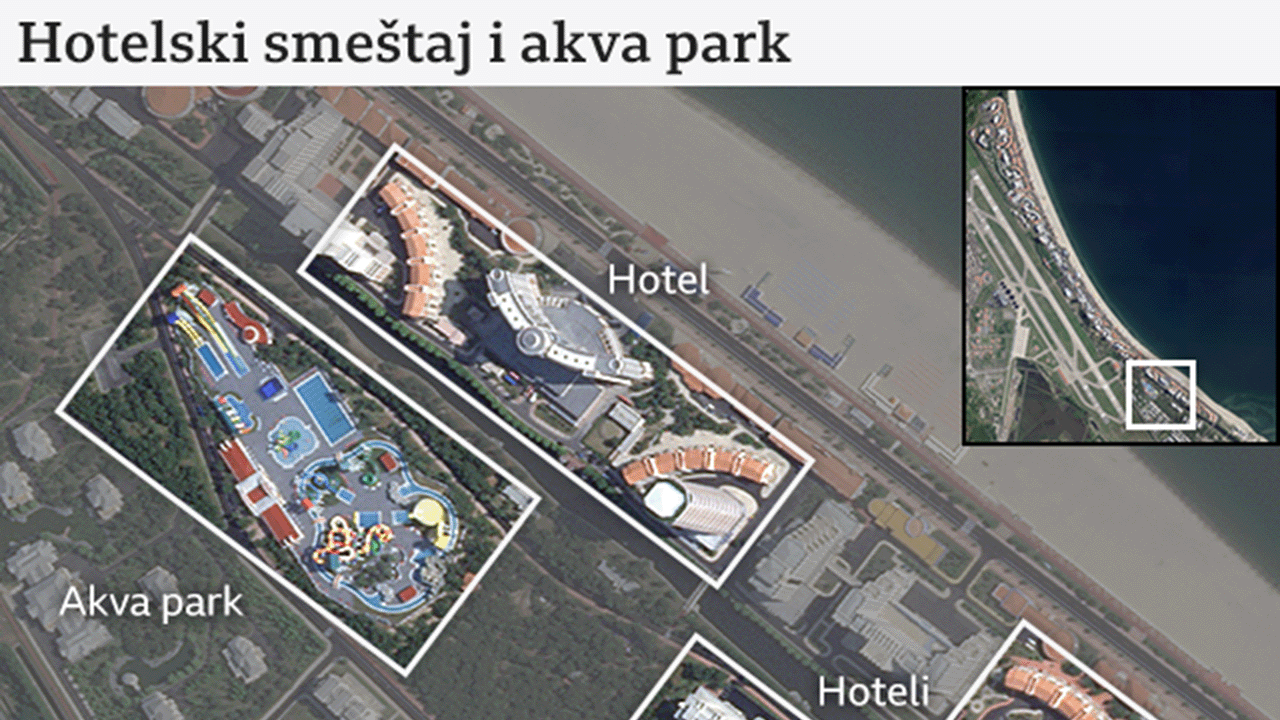 satelitski snimak koji pokazuje novo odmaralište 