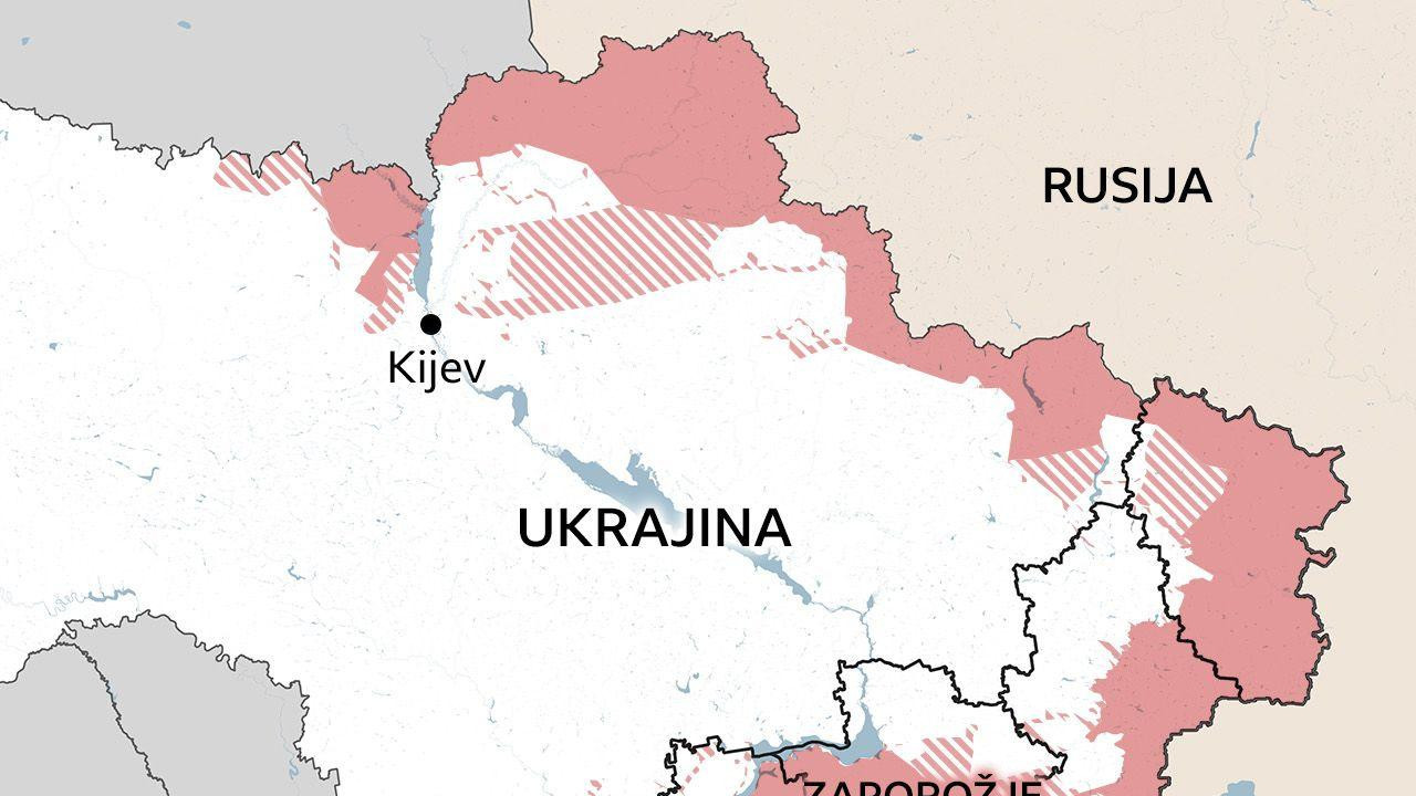 mapa ukrajine posle mesec dana rata