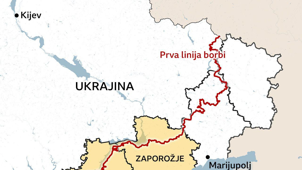 mapa hersona i zaporožja