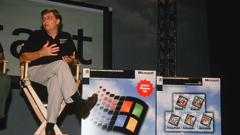 Bil Gejts na predstavljanju sistema Windows95, 24. avgusta 1995.
