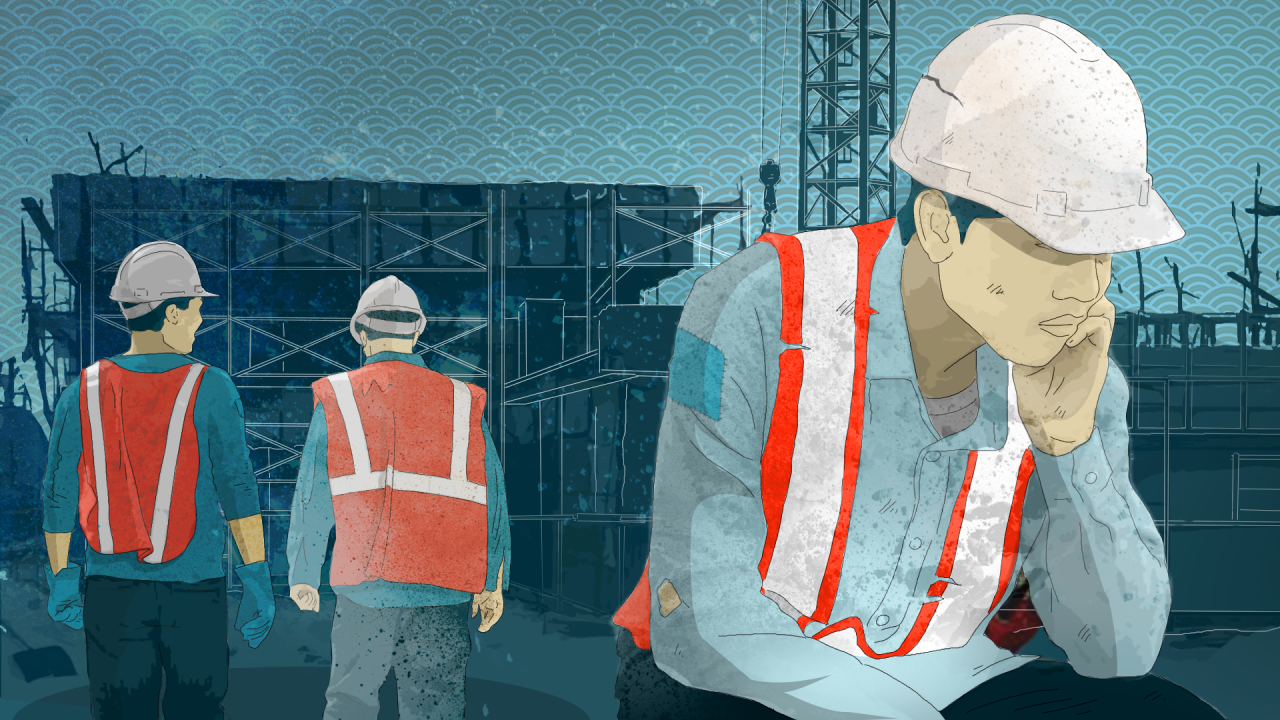 Ilustracija radnika iz Severne Koreje