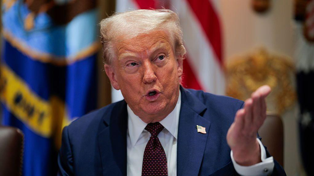 Donald Trump gesturing during his cabinet meeting on 26 August 2025