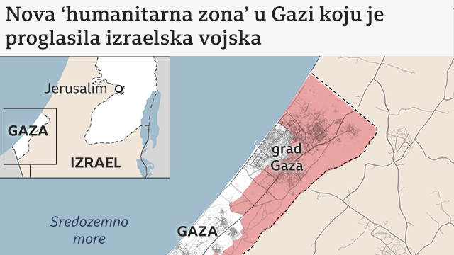 mapa gaze i humanitarnih zona