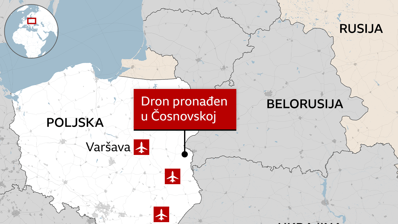 ruski dronovi iznad poljske