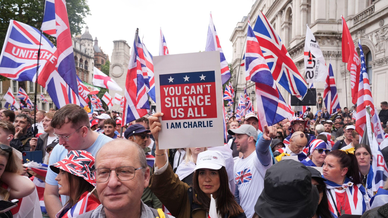 protest u londonu, čarli kirk, charlie kirk