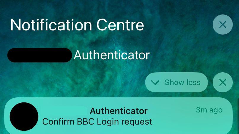 SKRINŠOT Centar za notifikacije Autentikator Potvrdite zahtev za login na BBC