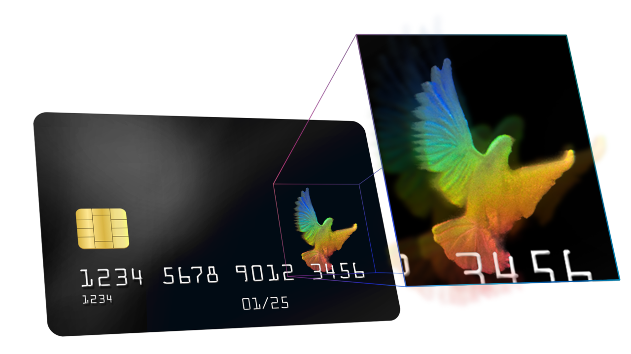 kartica sa hologramom ptice