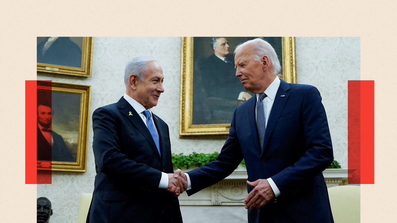 Američki predsednik Džo Bajden rukuje se sa izraelskim premijerom Benjaminom Netanjahuom