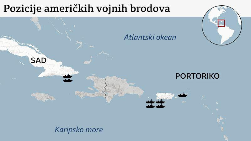 američki ratni brodovi u karipskom moru