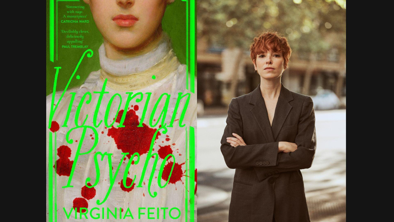 Fotografije Virdžinija Fejto i korica njenog romana Psihopatkinja iz viktorijanskog doba