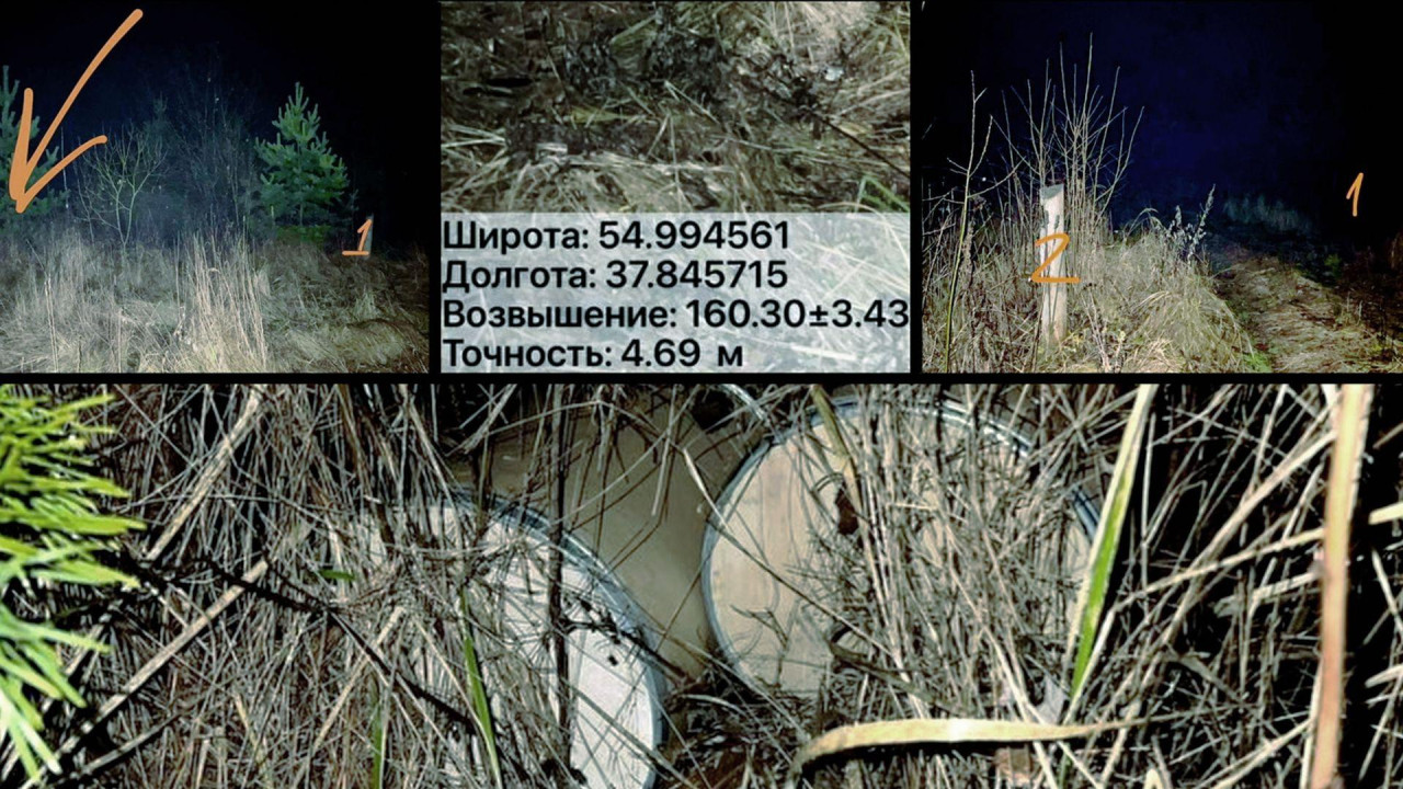 Инструкция для курьера: фото бочек под елями, их координаты на местности