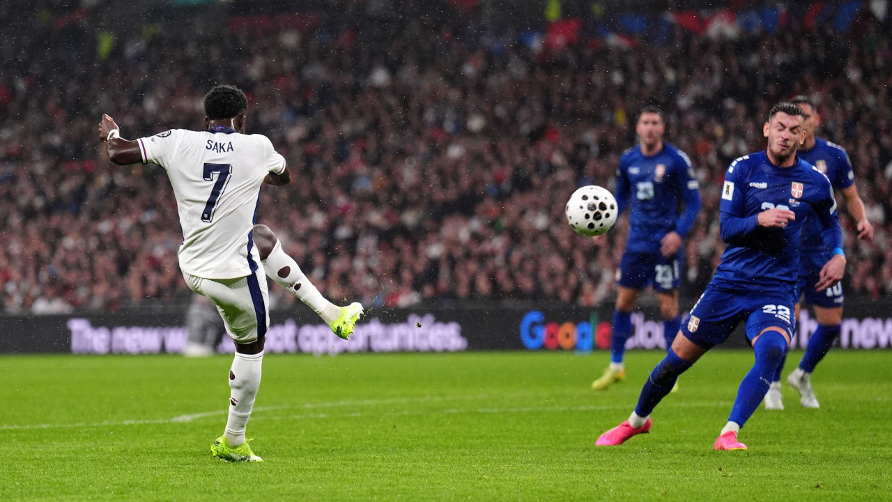 srbija - engleska, engleska srbija, kvalifikacije za svetsko prvenstvo, saka daje gol protiv Srbije