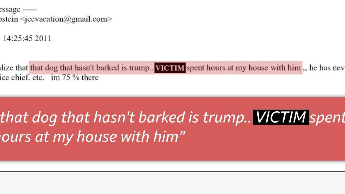  „Želim da shvatiš da je taj pas koji nije lajao Tramp. (Žrtva) je provodila sate u mojoj kući sa njim", pisao je Epstin Gilijen Maksvel