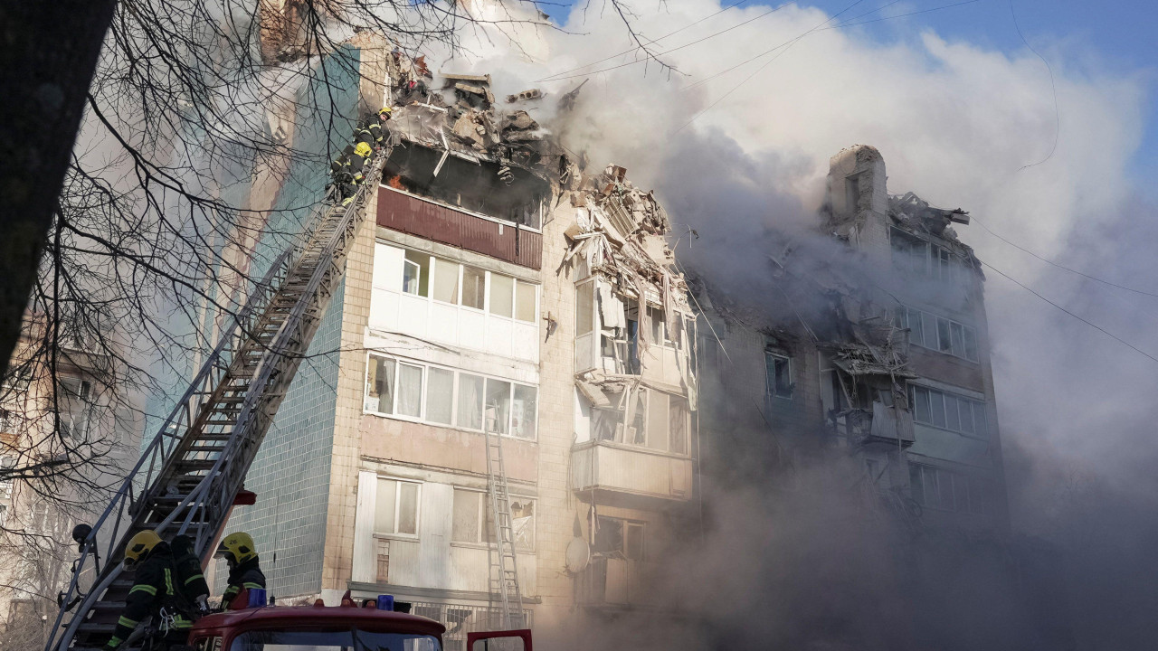 ruski napad na ternopolj, pogođena zgrada u ternopolju