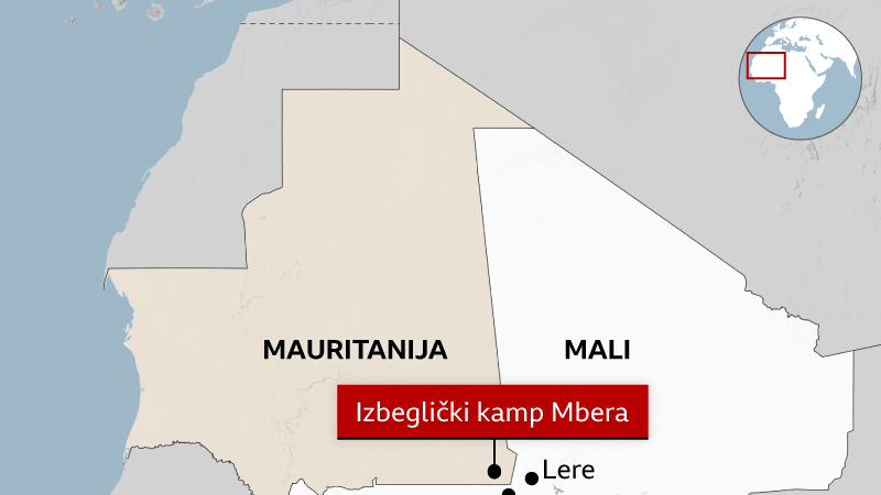 Mapa Malija i Mauritanije, gde je Mali 