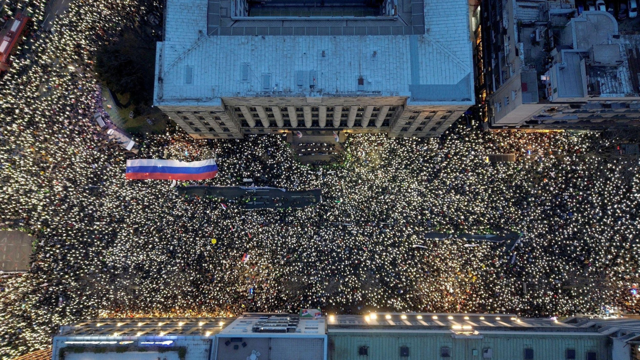 Protest studenata ispred Ustavnog suda 12. januara 2025. godine