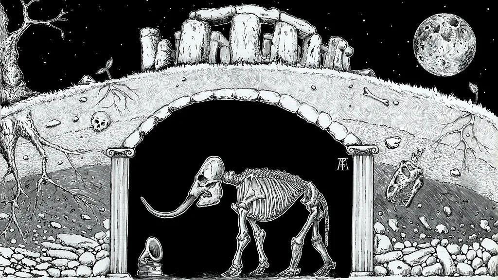 Ilsutracija tunela ispod antičkog spomenilka u Velikoj Britaniji - Stounhedža