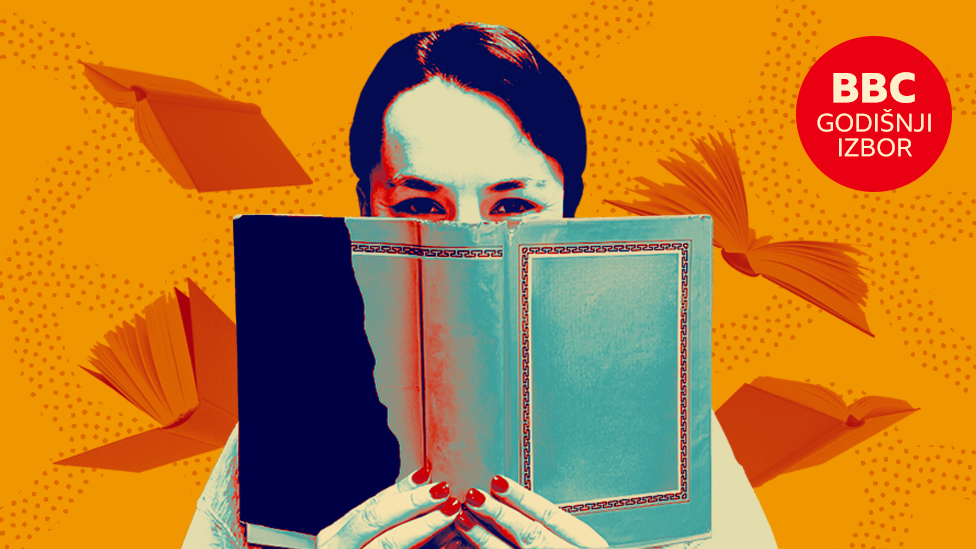 ilustracija - devojka drži knjigu