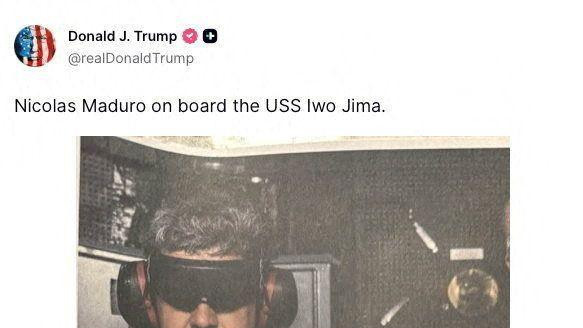 Fotografija predsedika Venecuele na američkom brodu Ivo Džima