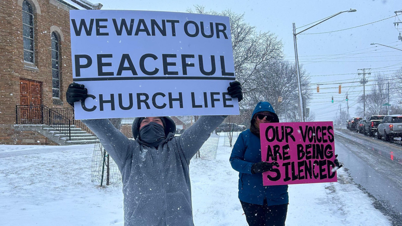 Protest dela vernika Sabornog hrama Svetog Save u Klivlendu