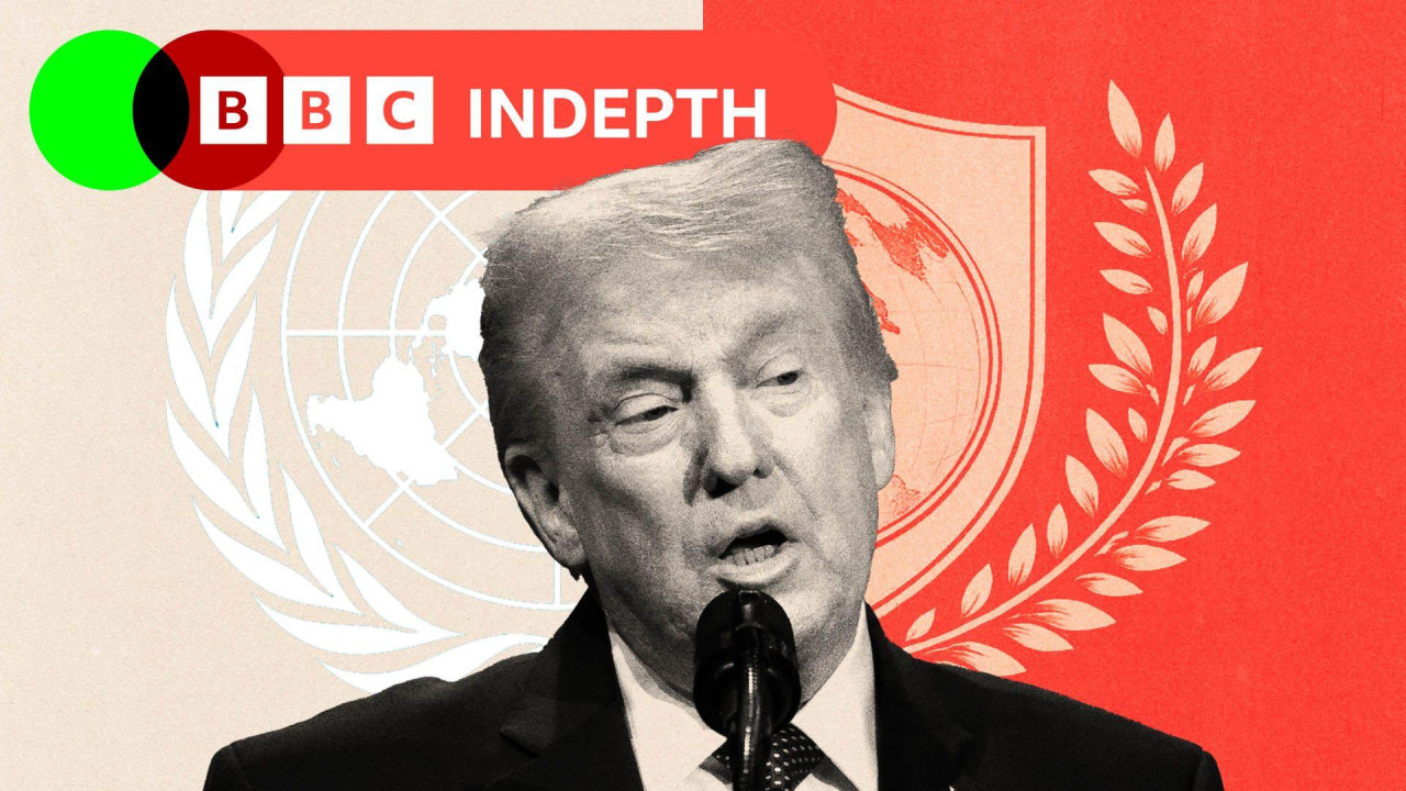 donald tramp, UN logo i amblem Odbora za mir