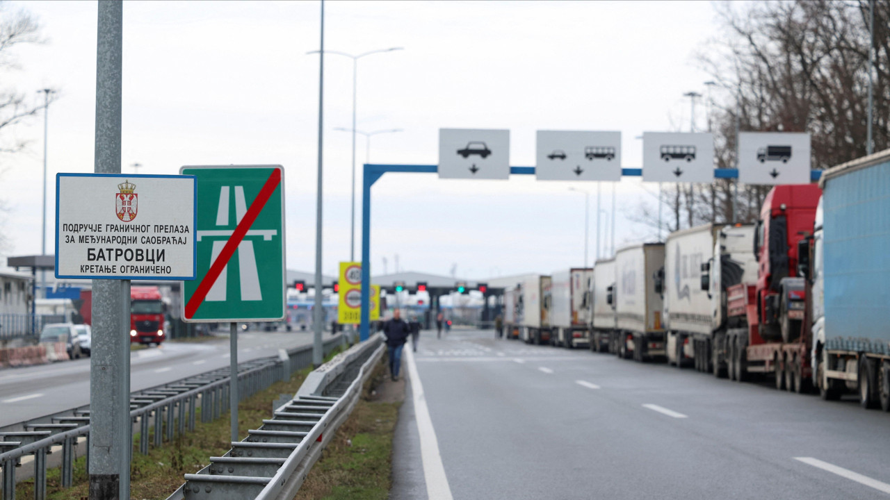 kolona kamiona na granici Srbije i Hrvatske, na prelazu Batrovci