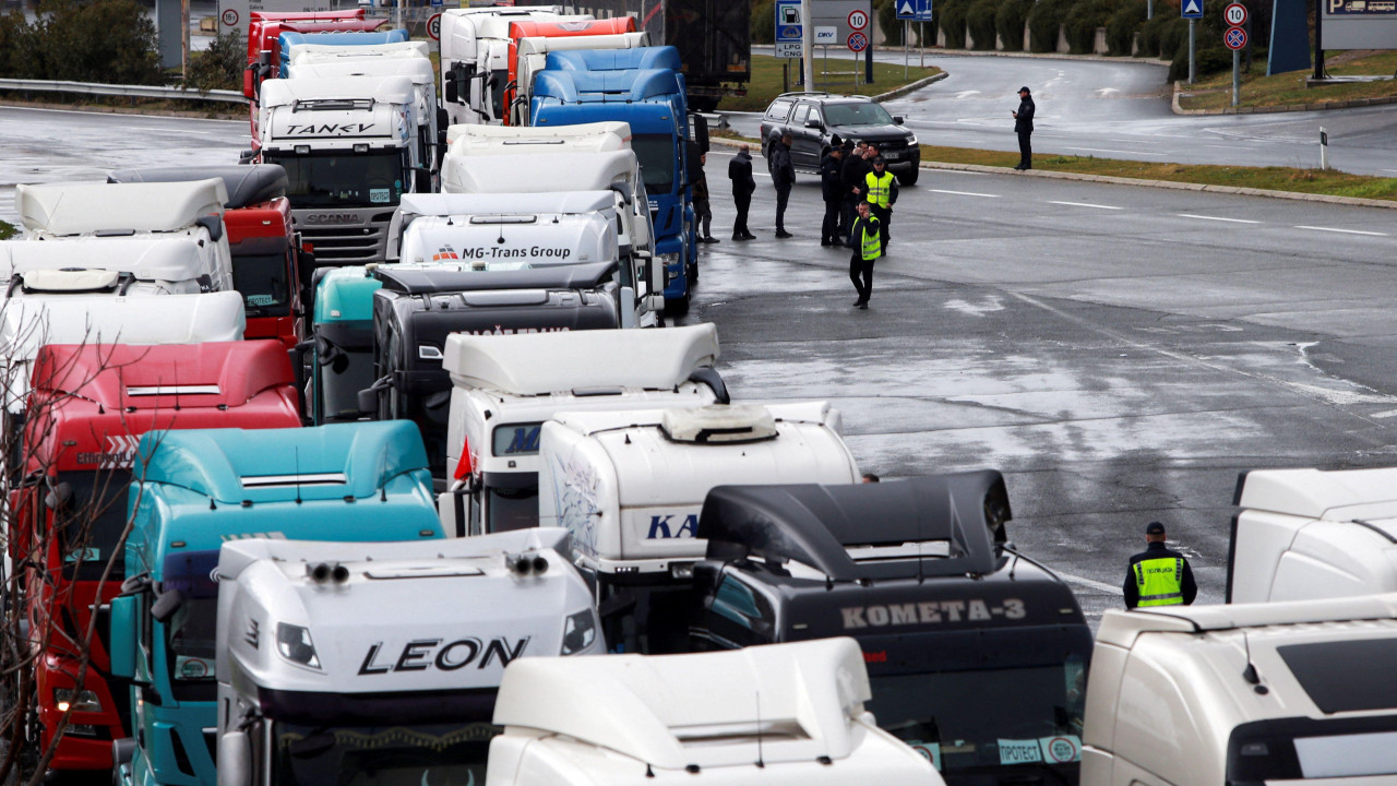 protest kamiondžija na graničnom prelazu severne makedonije i grčke