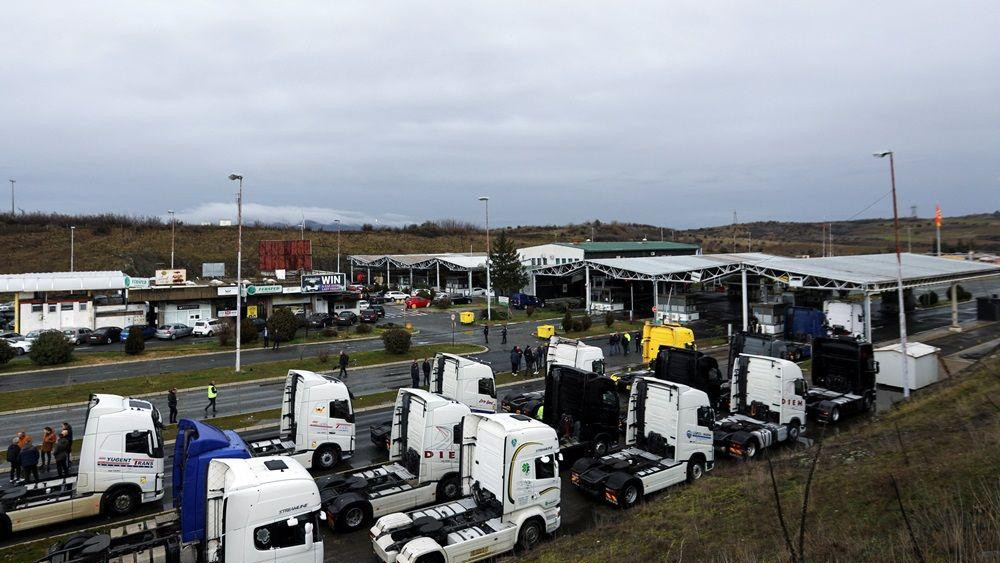 protest kamiondžija na graničnom prelazu severne makedonije i grčke