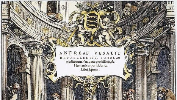 Ilustrovana naslovna stranica anatomskog udžbenika iz 1543. godine