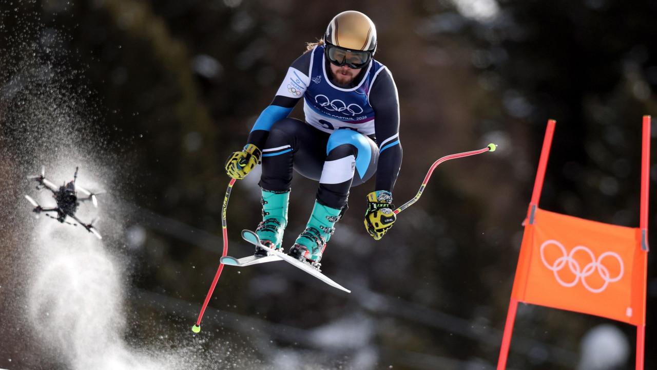 dron i skijaš na zimskim olimpijskim igrama