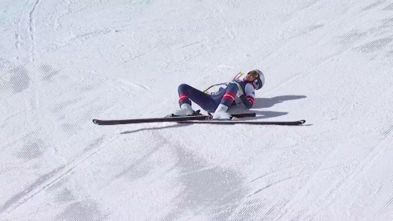 Lindzi Von posle pada, lindzi von, pad lindzi von na stazi za spust na zimskim olimpijskim igrama u italiji