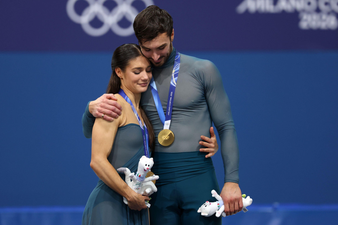 Gijom Sizeron i Lorans Furnije Bodri olimpijski šampioni u umetničkom klizanju u parovima, umetničko klizanje, klizači, zimske olimpijske igre u italiji