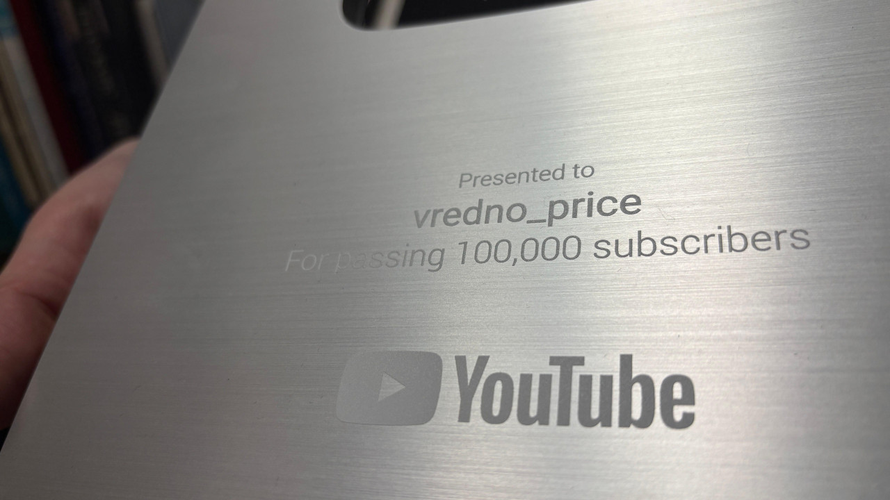 Vredno priče, Jutjub plaketa za 100.000 pratilaca