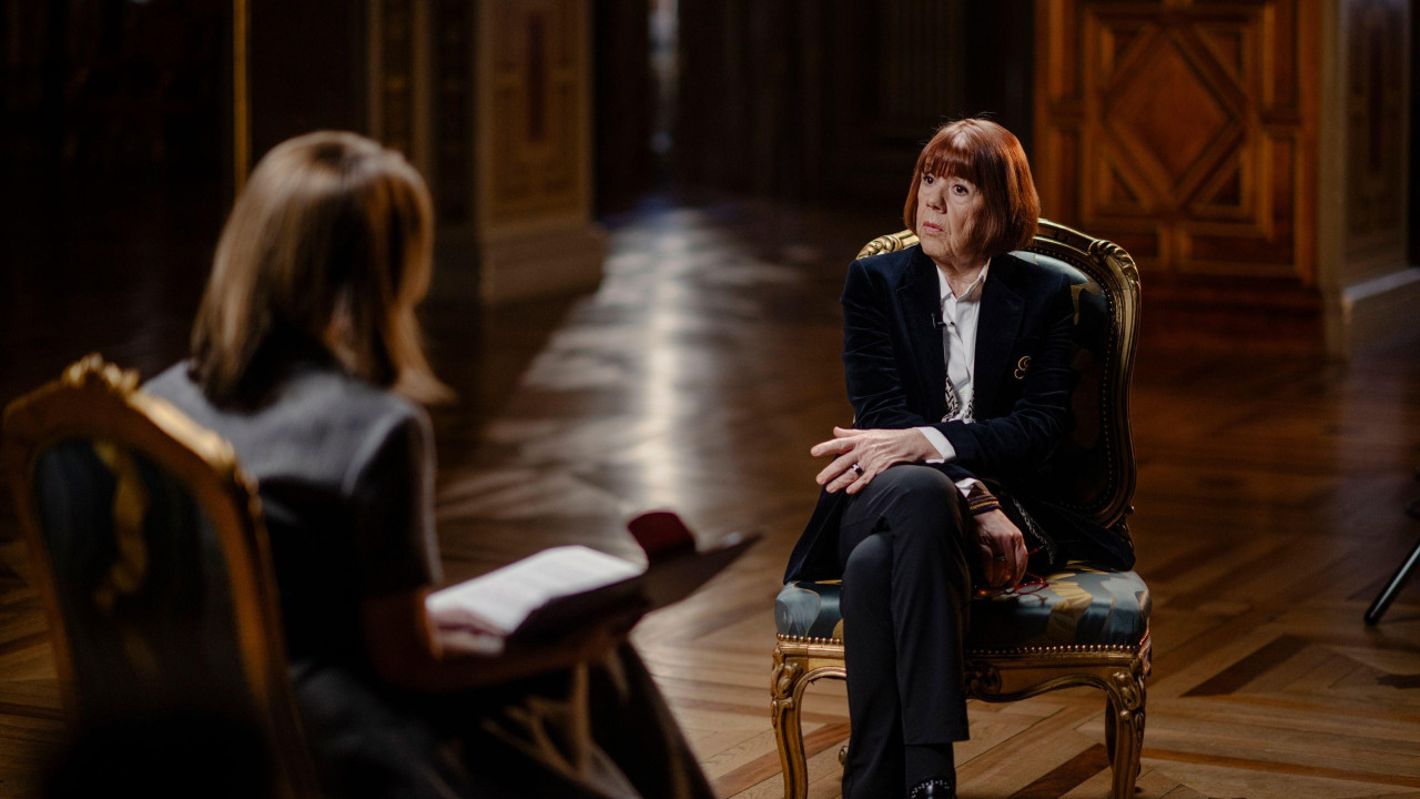 Viktorija Derbišajer i Žizel Peliko tokom intervjua za BBC Njuznajt 