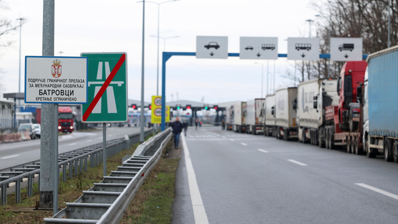 kolona kamiona na granici Srbije i Hrvatske, na prelazu Batrovci