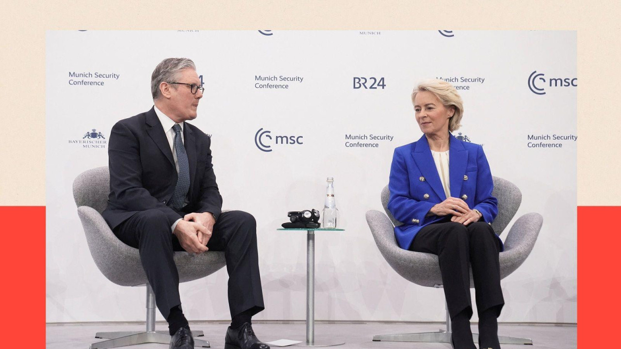 britanski premijer Kir Starmer i šefica Evropske komisije Ursula fon der Lajen na panelu tokom Minhenske bezbednosne konferencije