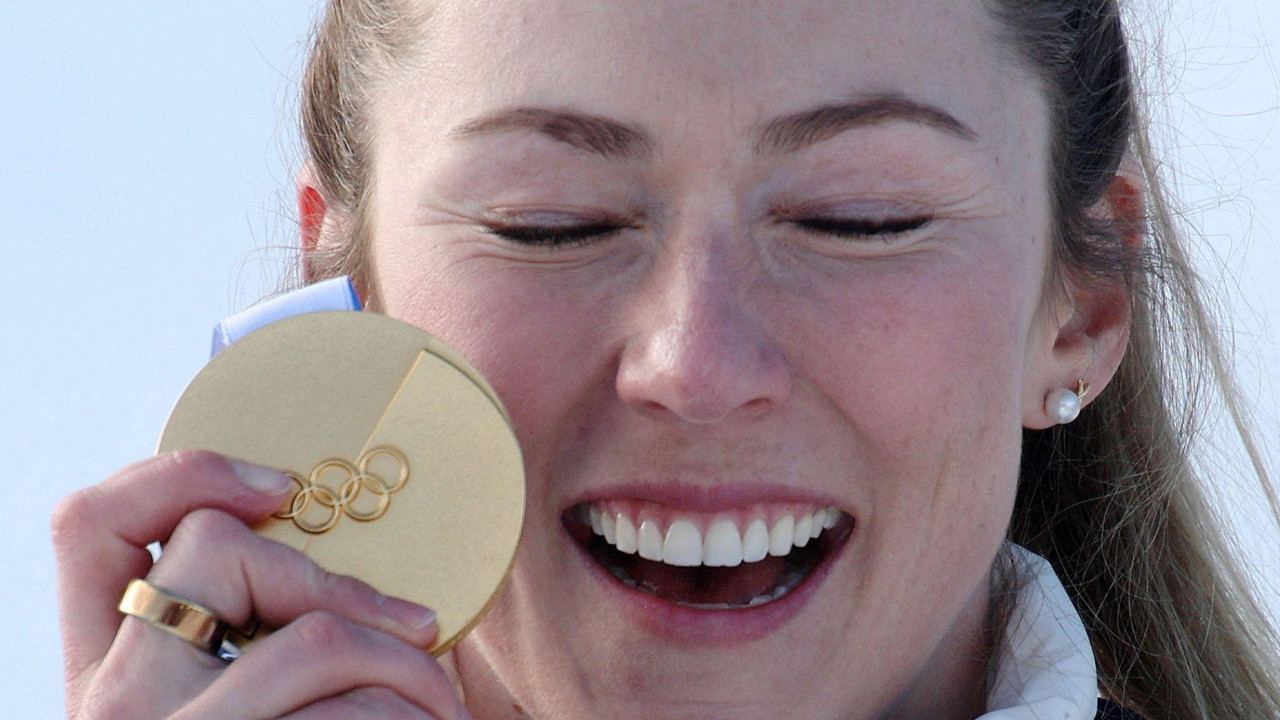 Mikeala Šifrin posle osvajanja medalje u Kortini, nadomak Milana