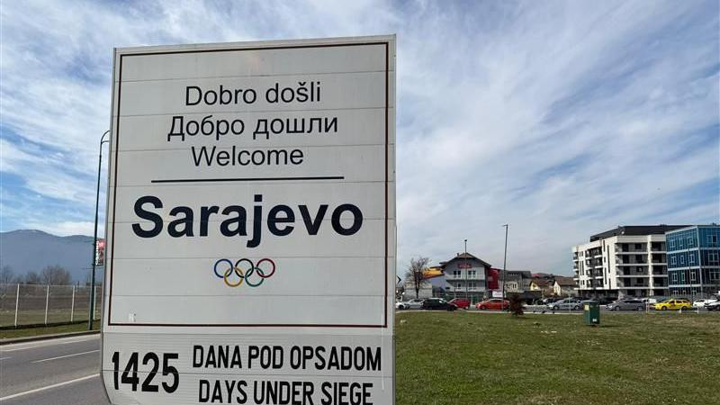 Tabla na ulasku u Sarajevo
