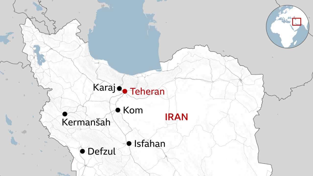 mapa Irana 