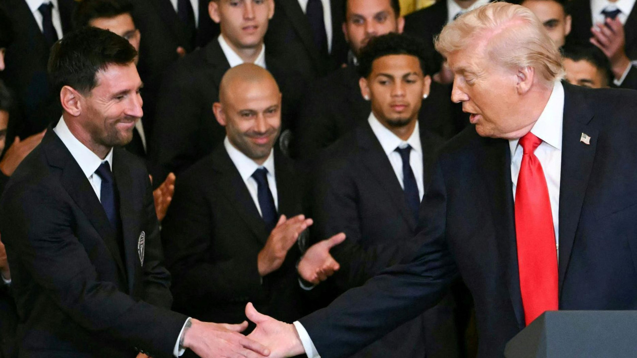 Lionel Mesi se rukuje sa predsednikom SAD Donaldom Trampom