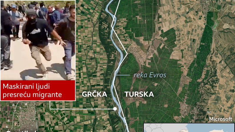 Mapa Grčke i granice sa Turskom