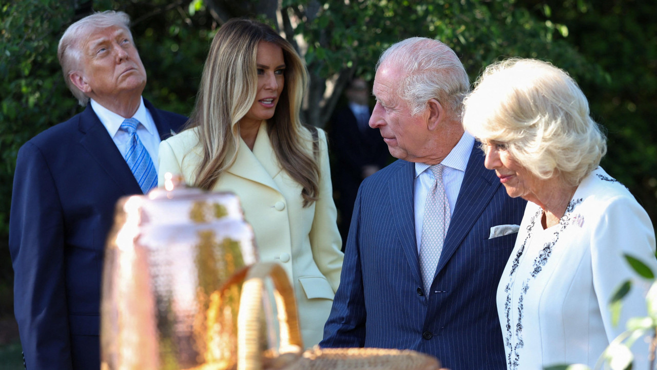 donald i melanija tramp sa kraljem i kraljicom