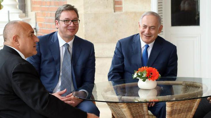 Aleksandar Vučić i Benjamin Netanjahu sa bivšim bugarskim premijerom Bojkom Borisovim u Sofiji 2018. godine