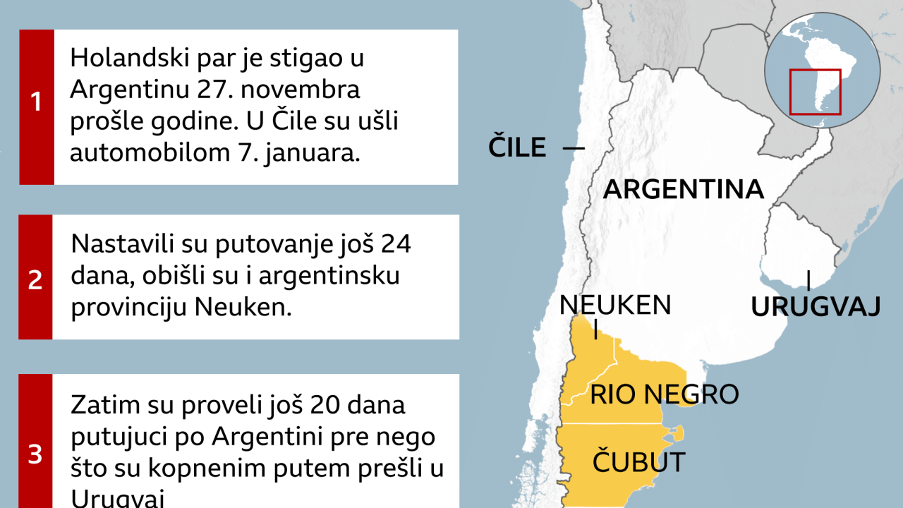 Mapa kako cirkuliše andski soj hantavirusa na jugu Čilea