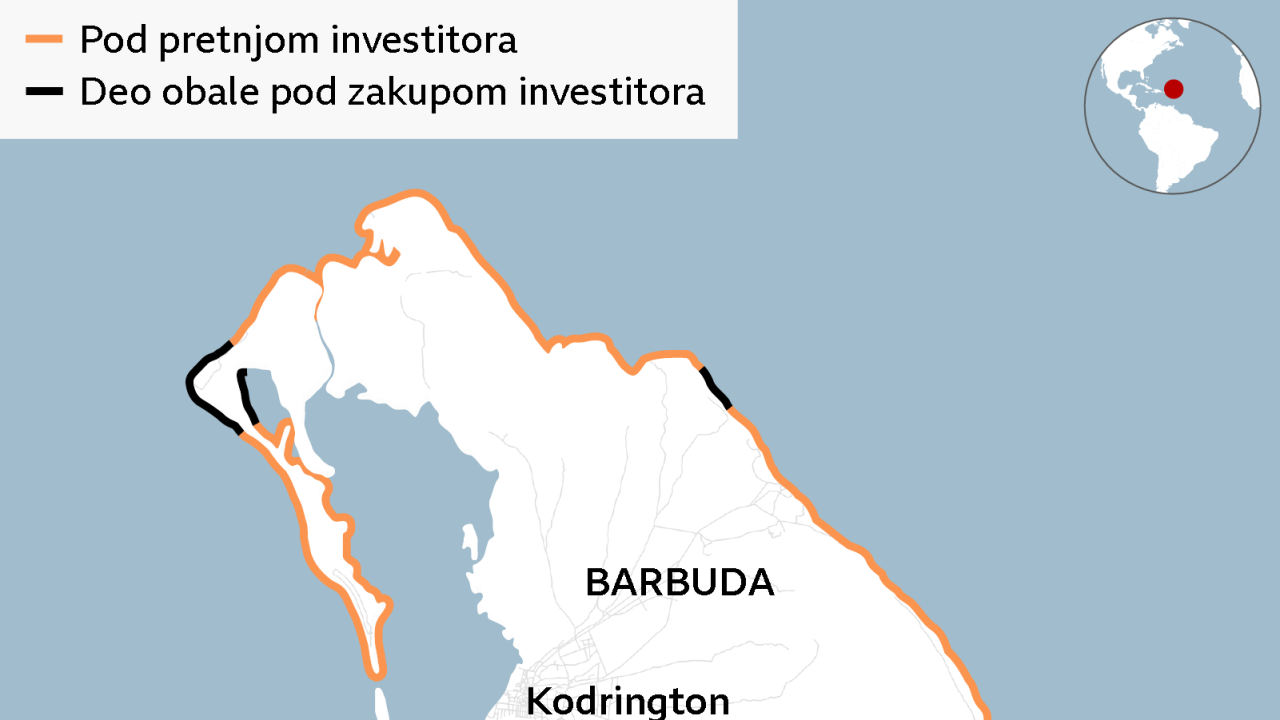 Mapa Barbuda i gde se već razvijaju novi projekti