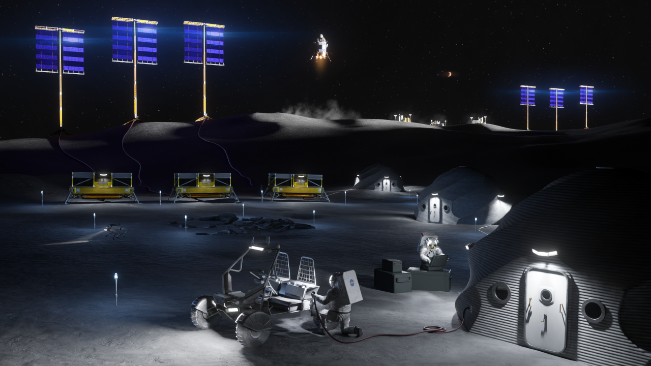 NASA je objavila vizuelne prikaze planirane baze na Mesecu, koja bi obuhvatala stambene module, sisteme za napajanje energijom i rover vozila za istraživanje površine  