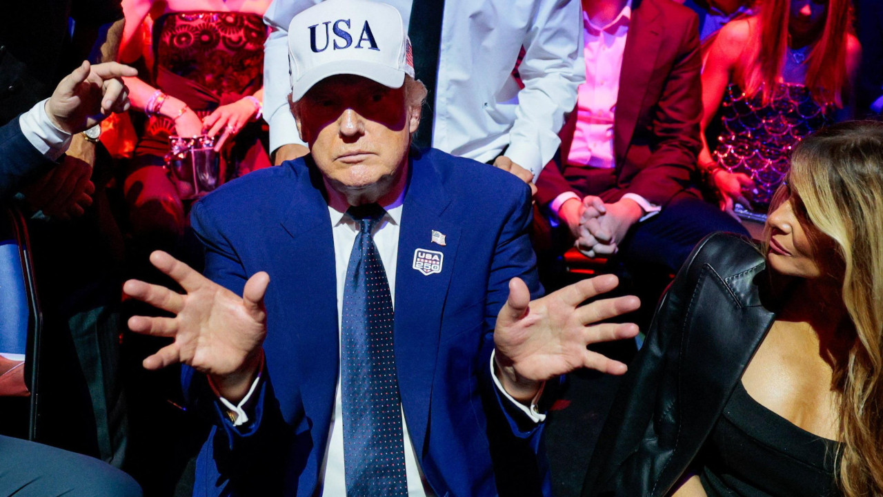 Donald i Melanija Tramp na borilačkom događaju održanom ispred Bele kuće u Vašingtonu
