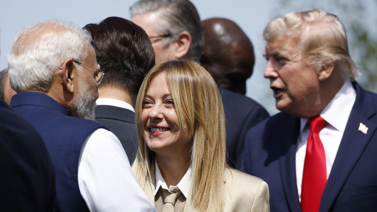 Đorđa Meloni, Narendra Modi i Donald Tramp