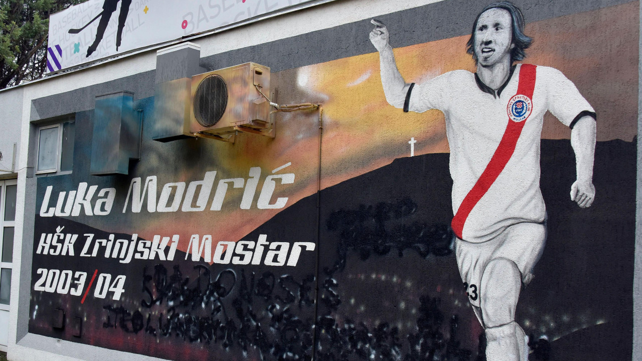 Mural posvećen Luki Modriću u Mostaru
