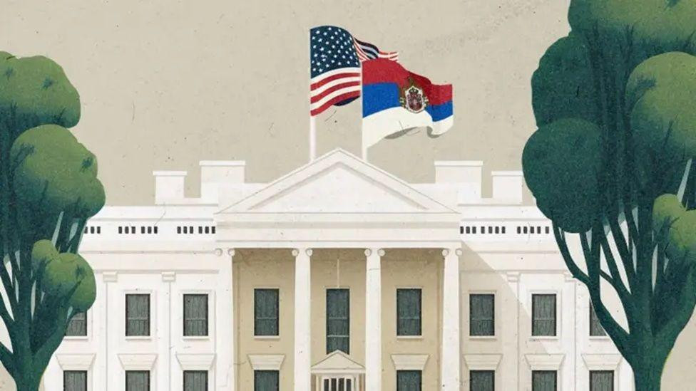 srpska i američka zastava se vijore na Beloj kući